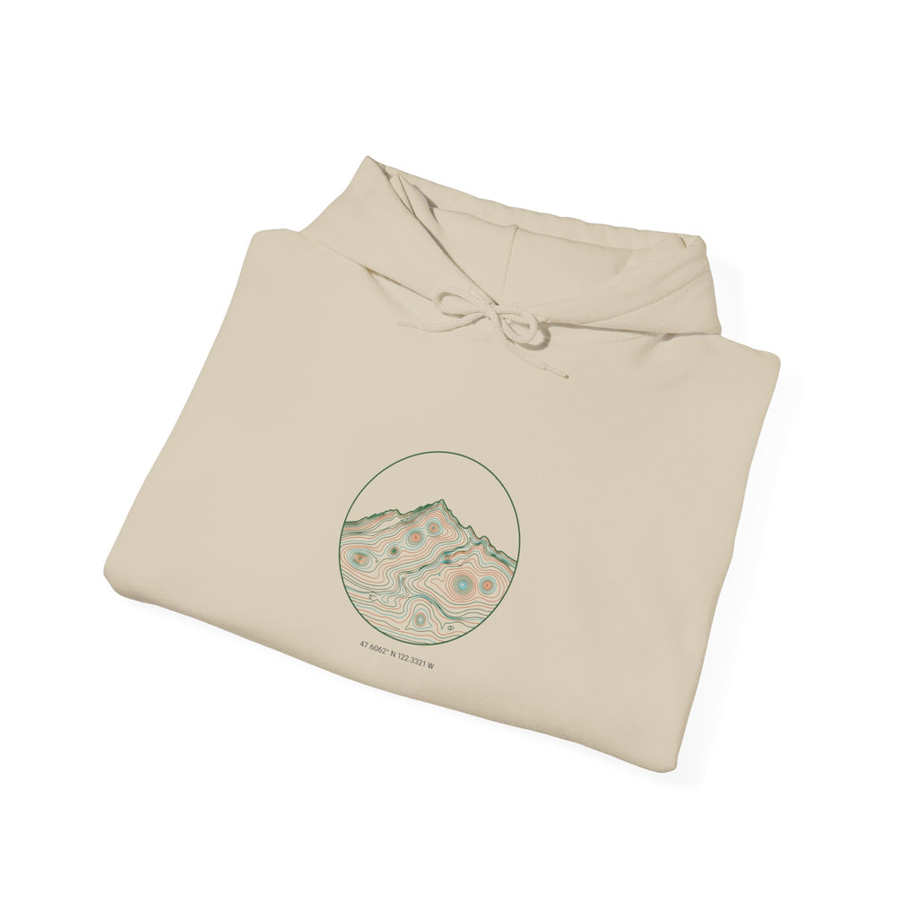 Topographic Contour Mountain Hoodie | topographic map print, contour line design