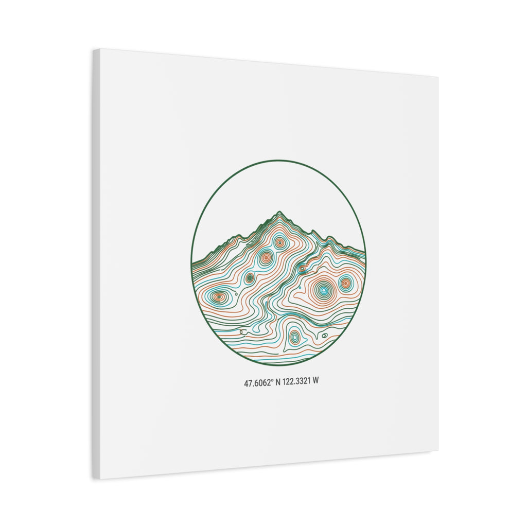 Topographic Contour Line Mountain Canvas, topographic map print | terrain poster