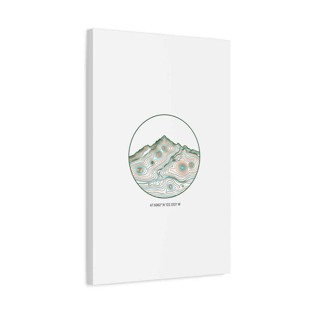 Topographic Contour Line Mountain Canvas, topographic map print | terrain poster