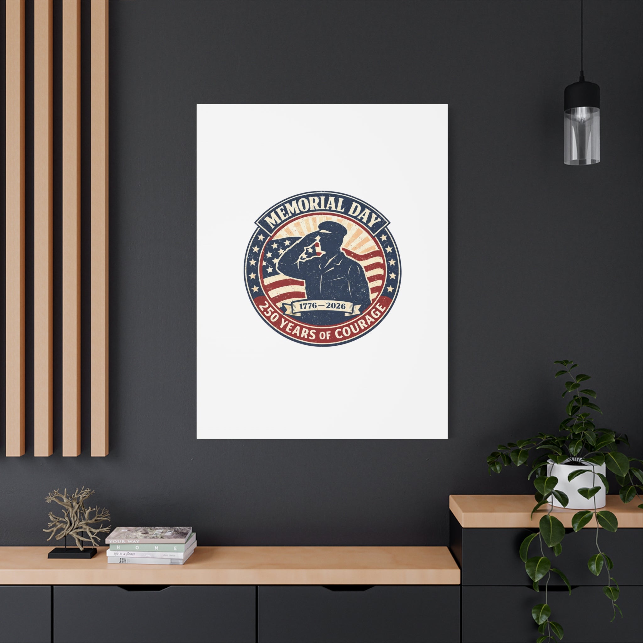 Memorial Day USA 250 Canvas, 1776–2026 Vintage Distressed Patriotic Print