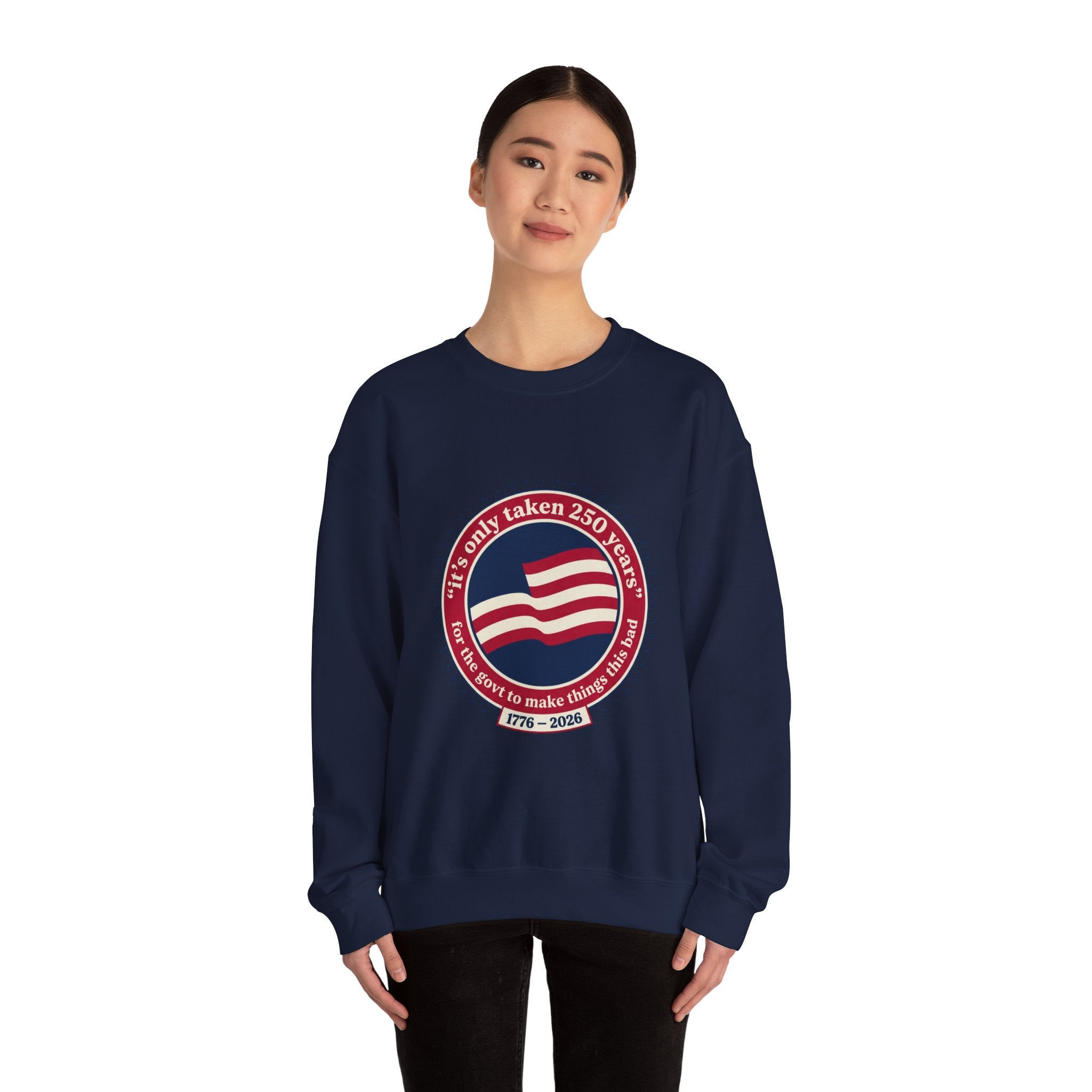 USA 250 Vintage Distressed Flag Crewneck Sweatshirt | 1776–2026 Memorial Day Americana