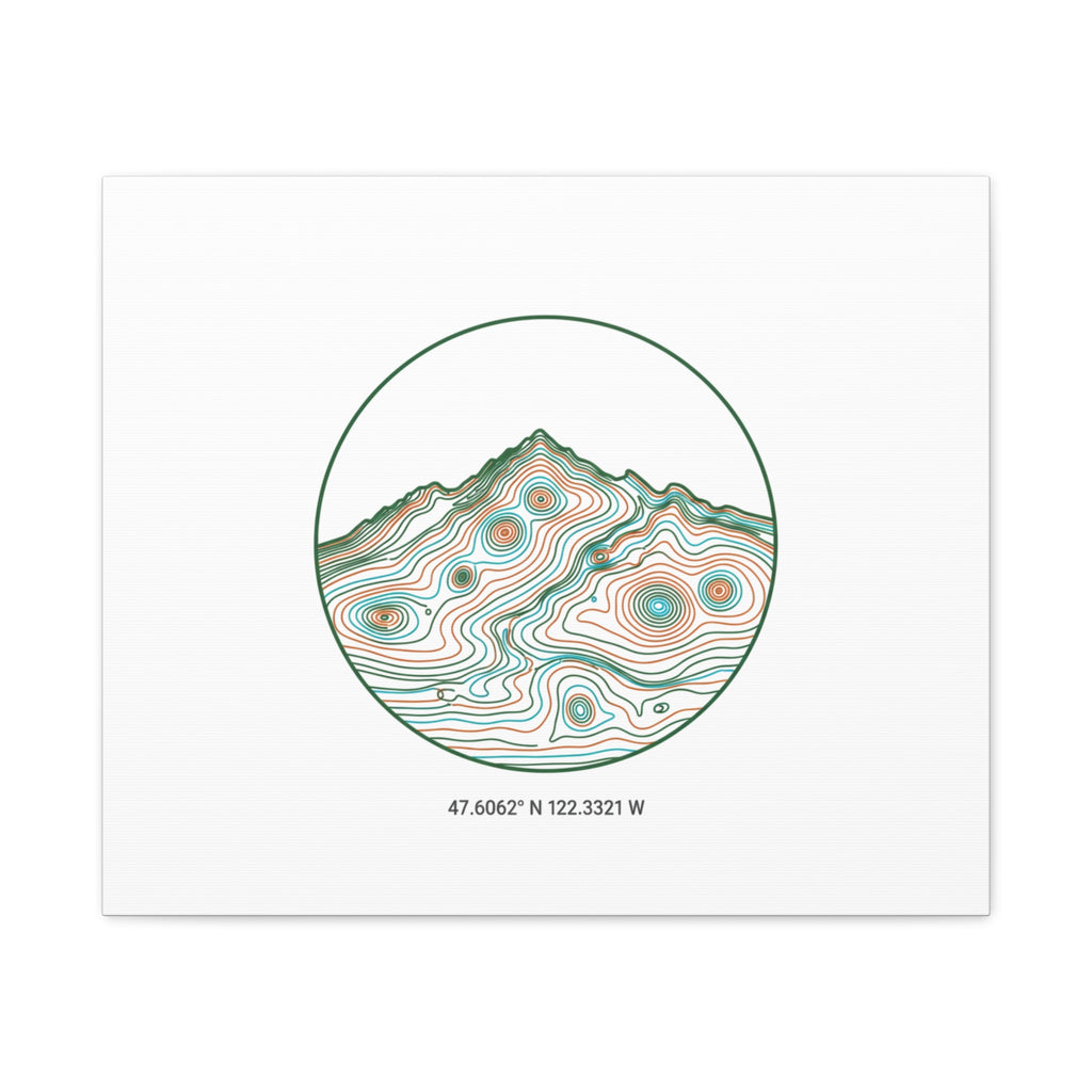 Topographic Contour Line Mountain Canvas, topographic map print | terrain poster