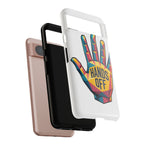 Hands Off Phone Case — Bold Geometric Palm Graphic