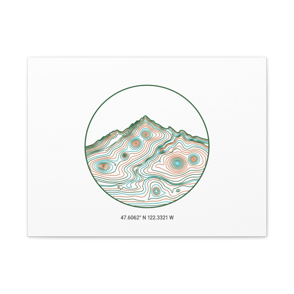 Topographic Contour Line Mountain Canvas, topographic map print | terrain poster
