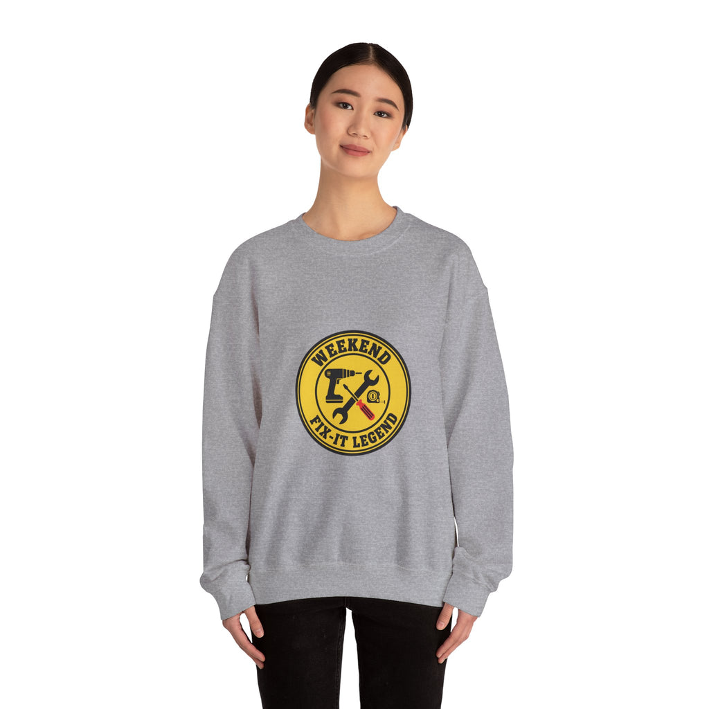 Weekend Fix-It Legend Crewneck Sweatshirt | DIY shirt, workshop tools