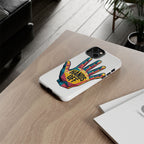 Hands Off Phone Case — Bold Geometric Palm Graphic