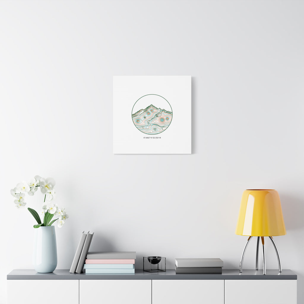 Topographic Contour Line Mountain Canvas, topographic map print | terrain poster