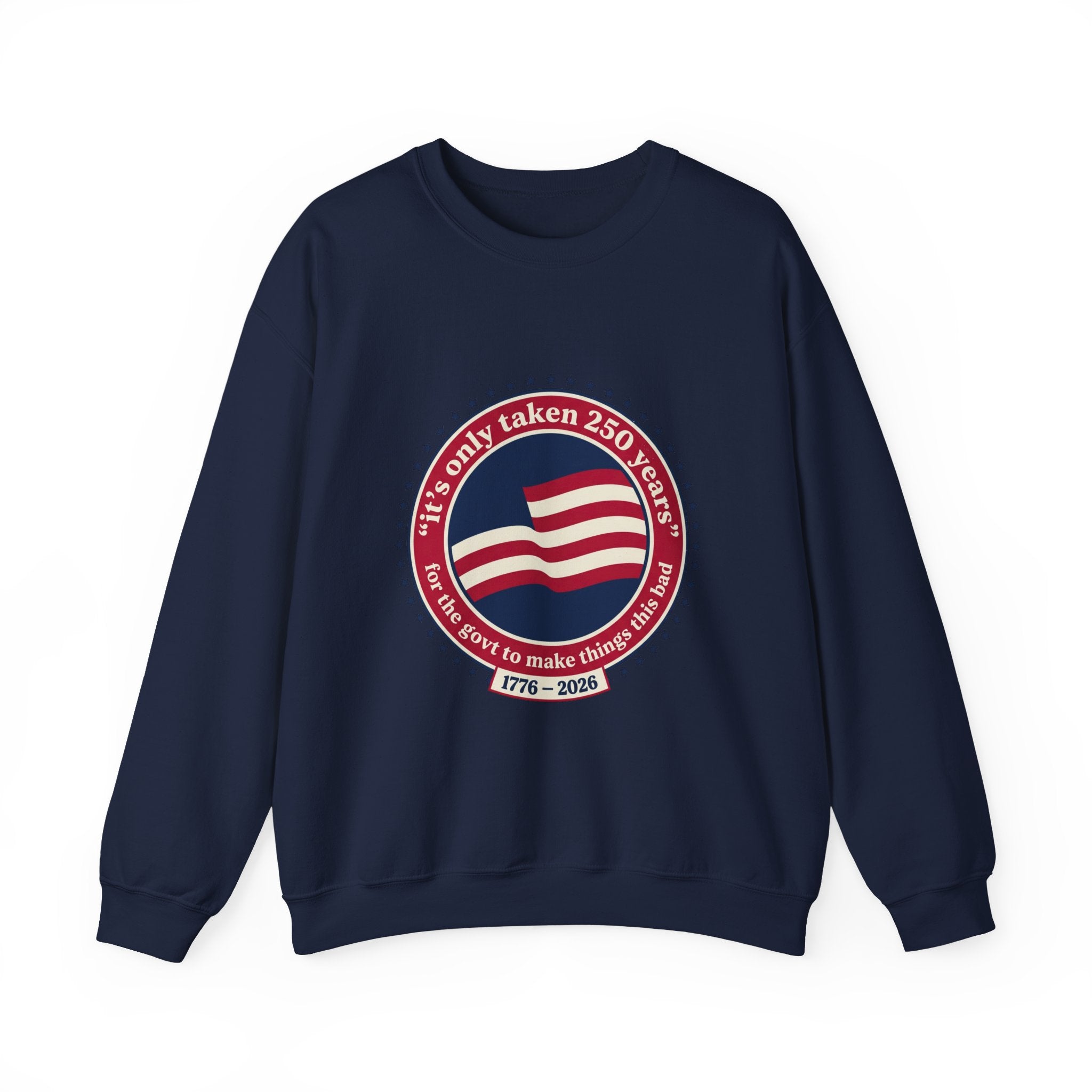 USA 250 Vintage Distressed Flag Crewneck Sweatshirt | 1776–2026 Memorial Day Americana