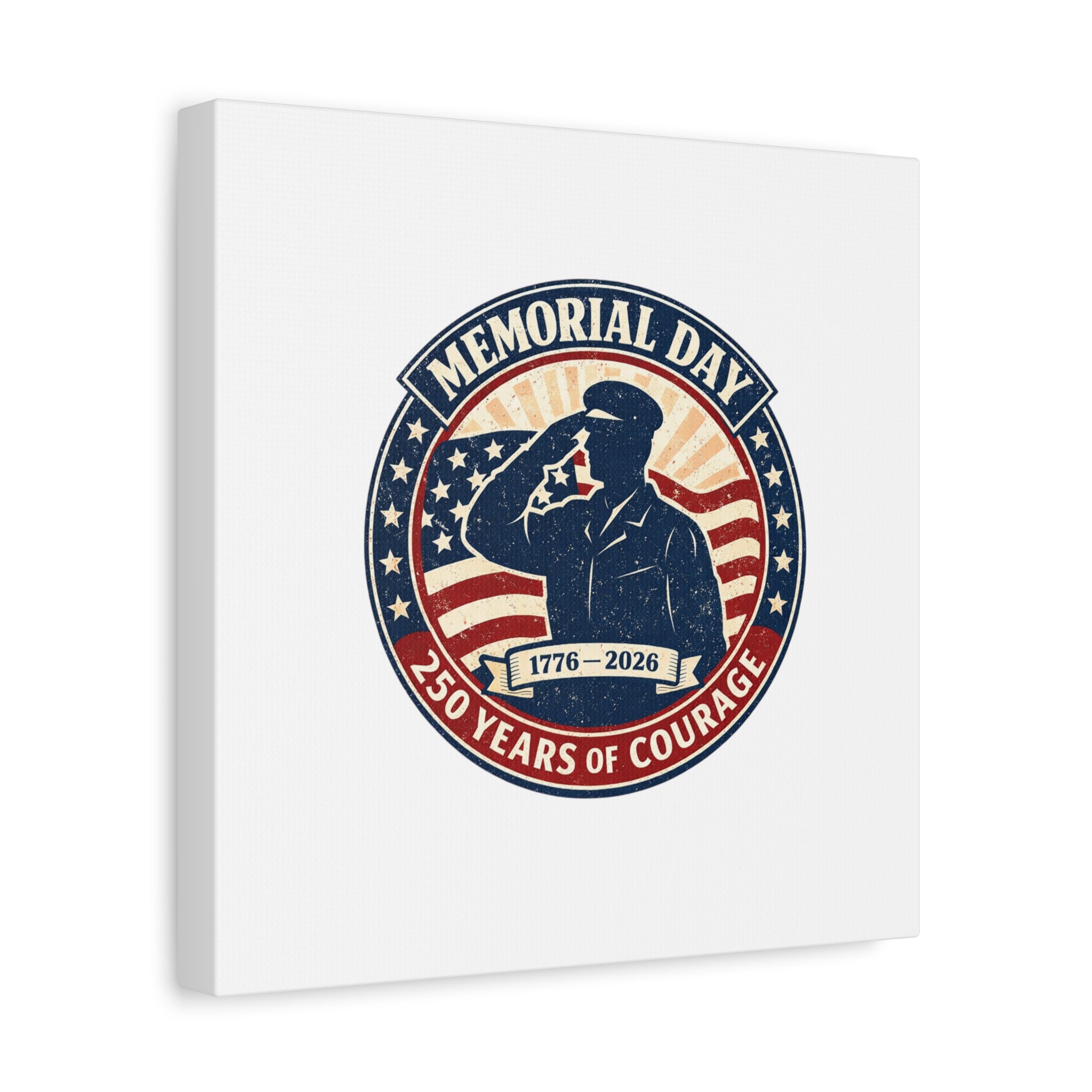 Memorial Day USA 250 Canvas, 1776–2026 Vintage Distressed Patriotic Print