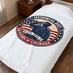 Memorial Day 1776–2026 Velveteen Plush Blanket | USA 250, vintage distressed red white blue