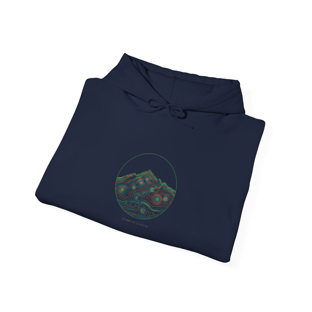 Topographic Contour Mountain Hoodie | topographic map print, contour line design