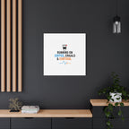 Running on Coffee, Emails & Cortisol Canvas | stress meme, burnout decor