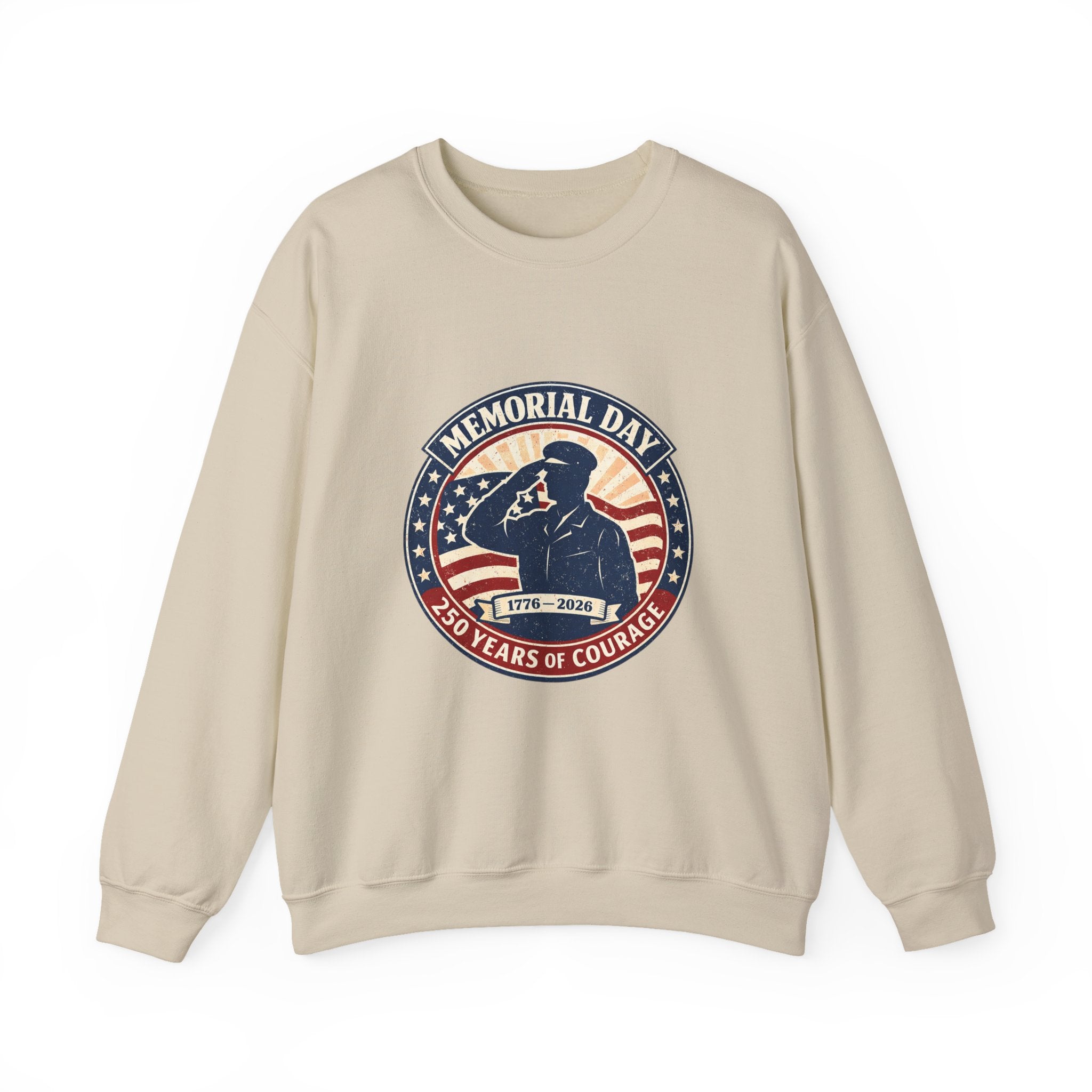 Memorial Day USA 250 Crewneck Sweatshirt | 1776–2026 Vintage Distressed Patriotic