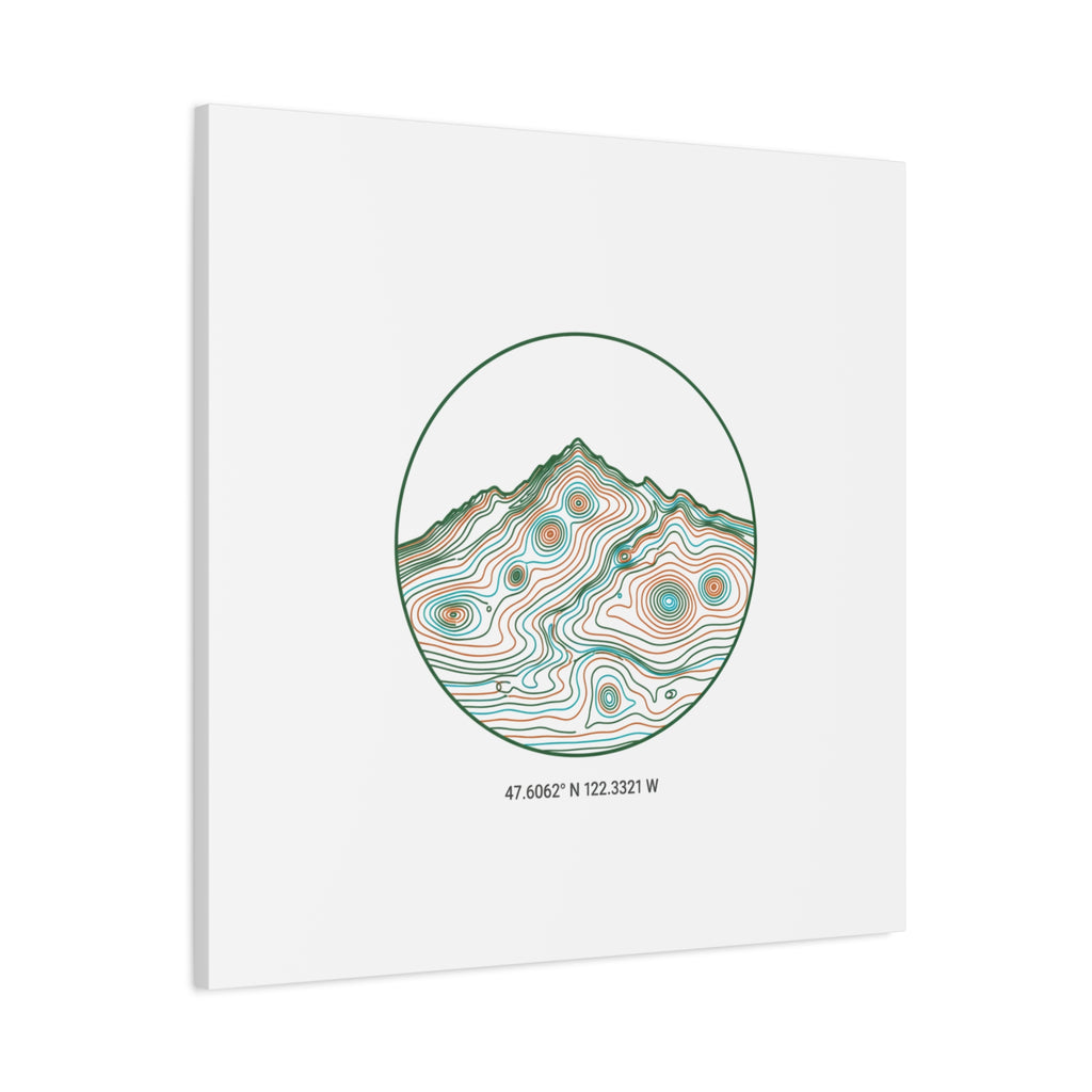Topographic Contour Line Mountain Canvas, topographic map print | terrain poster