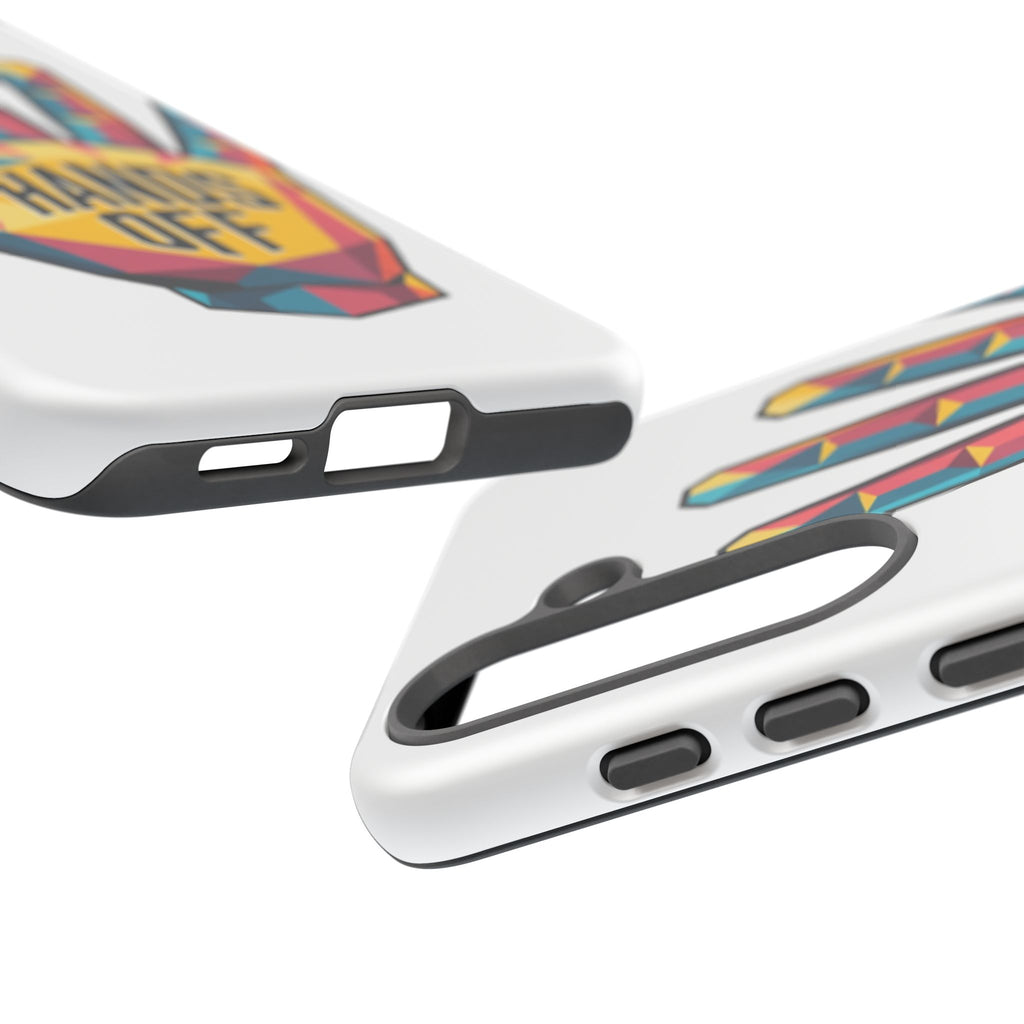 Hands Off Phone Case — Bold Geometric Palm Graphic