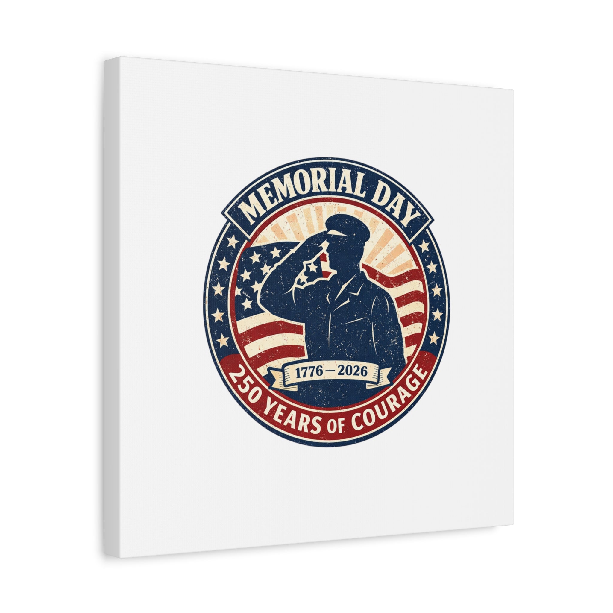 Memorial Day USA 250 Canvas, 1776–2026 Vintage Distressed Patriotic Print