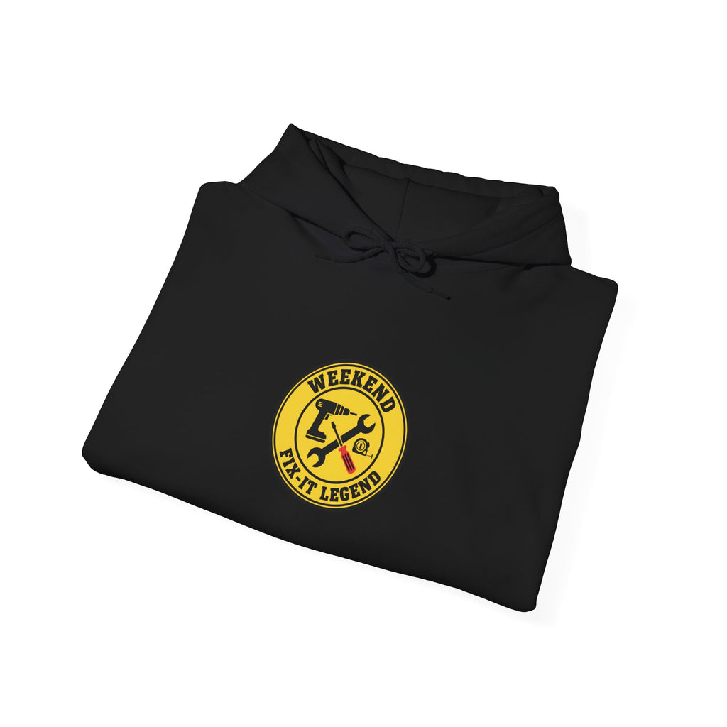 Weekend Warrior Workshop Patch Hoodie | DIY shirt, maker graphic
