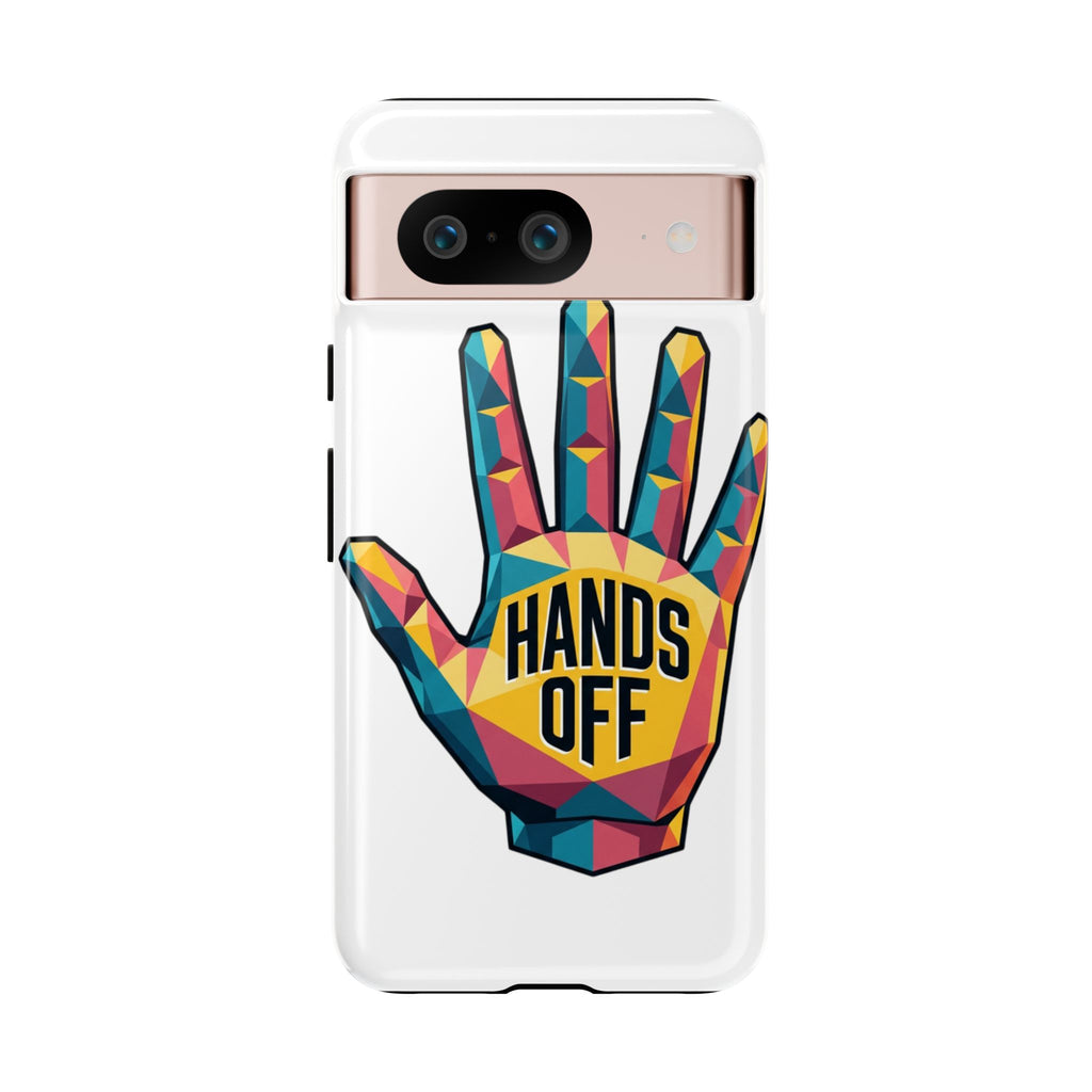 Hands Off Phone Case — Bold Geometric Palm Graphic