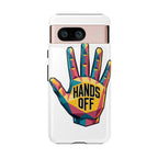 Hands Off Phone Case — Bold Geometric Palm Graphic