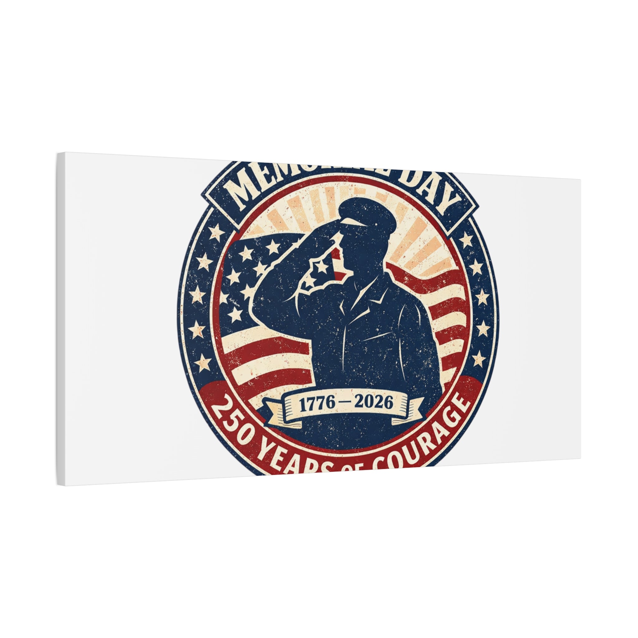 Memorial Day USA 250 Canvas, 1776–2026 Vintage Distressed Patriotic Print