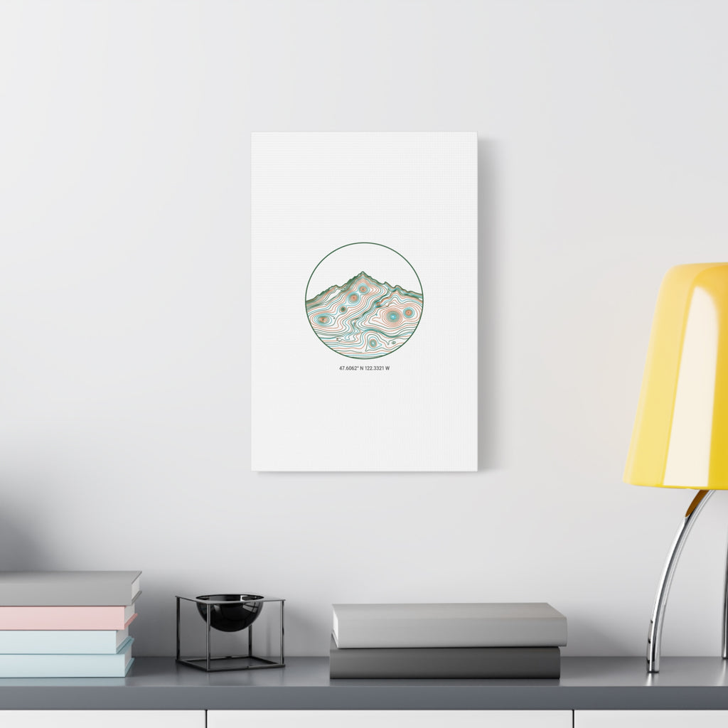Topographic Contour Line Mountain Canvas, topographic map print | terrain poster