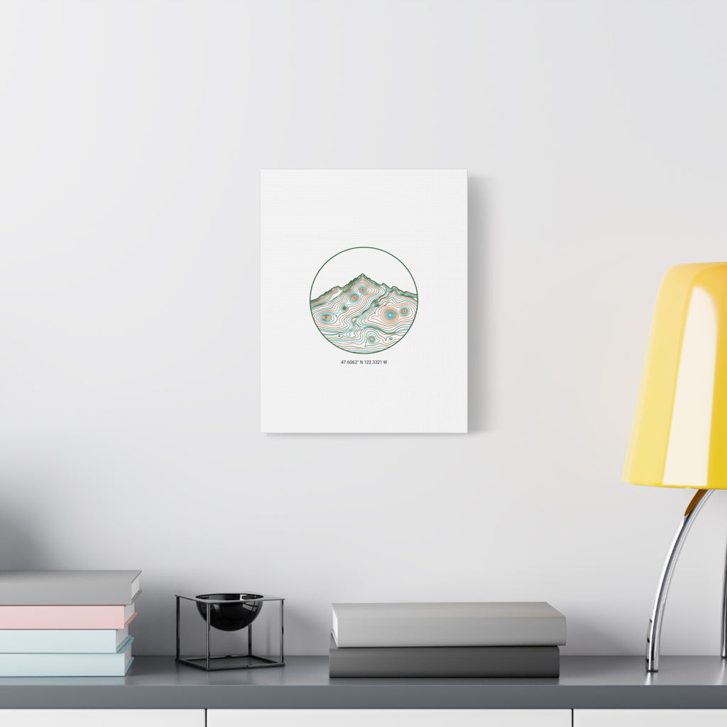 Topographic Contour Line Mountain Canvas, topographic map print | terrain poster
