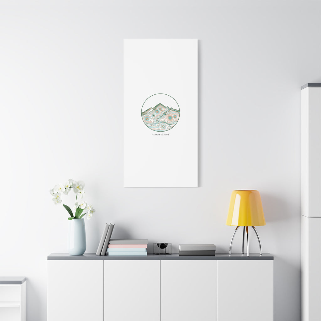 Topographic Contour Line Mountain Canvas, topographic map print | terrain poster