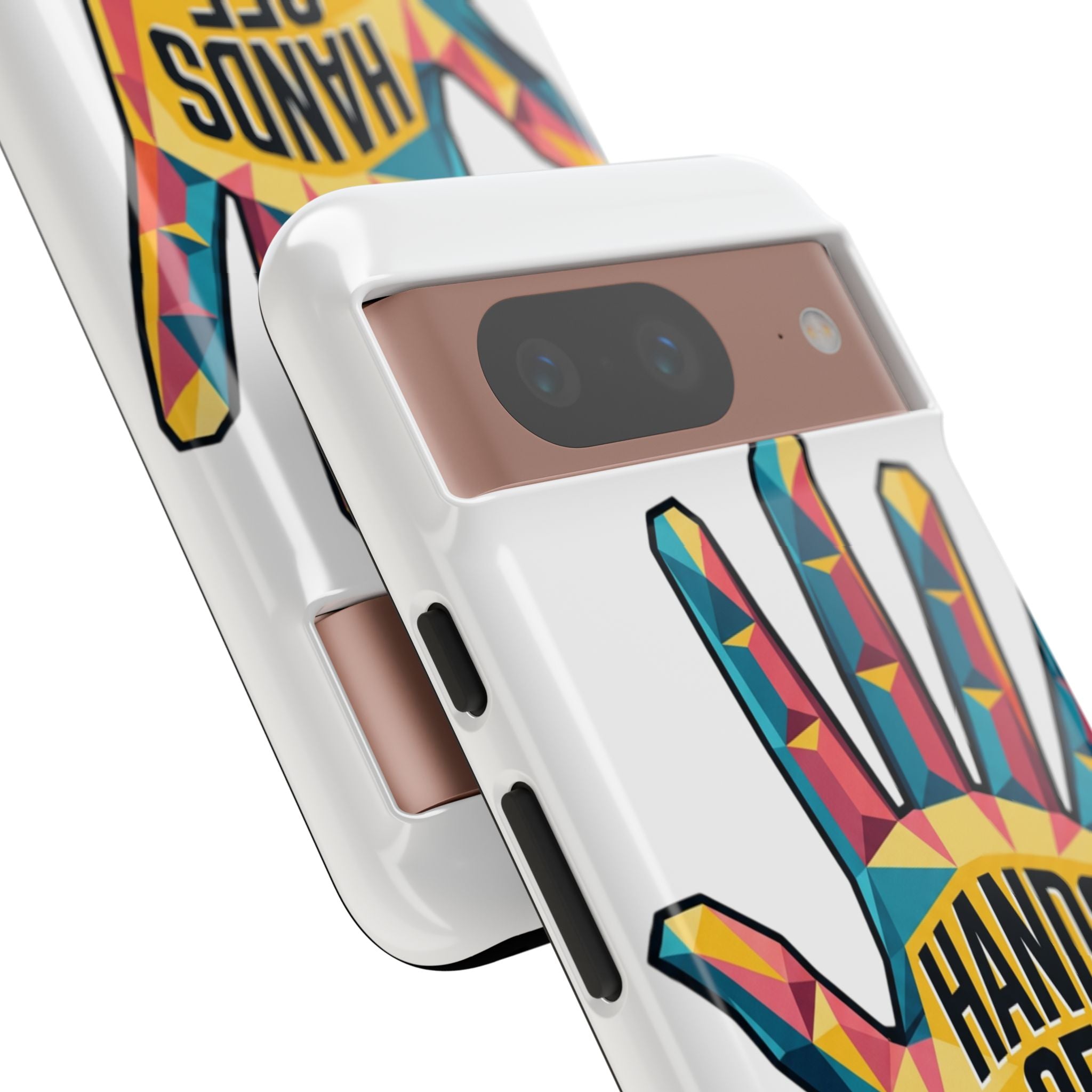 Hands Off Phone Case — Bold Geometric Palm Graphic