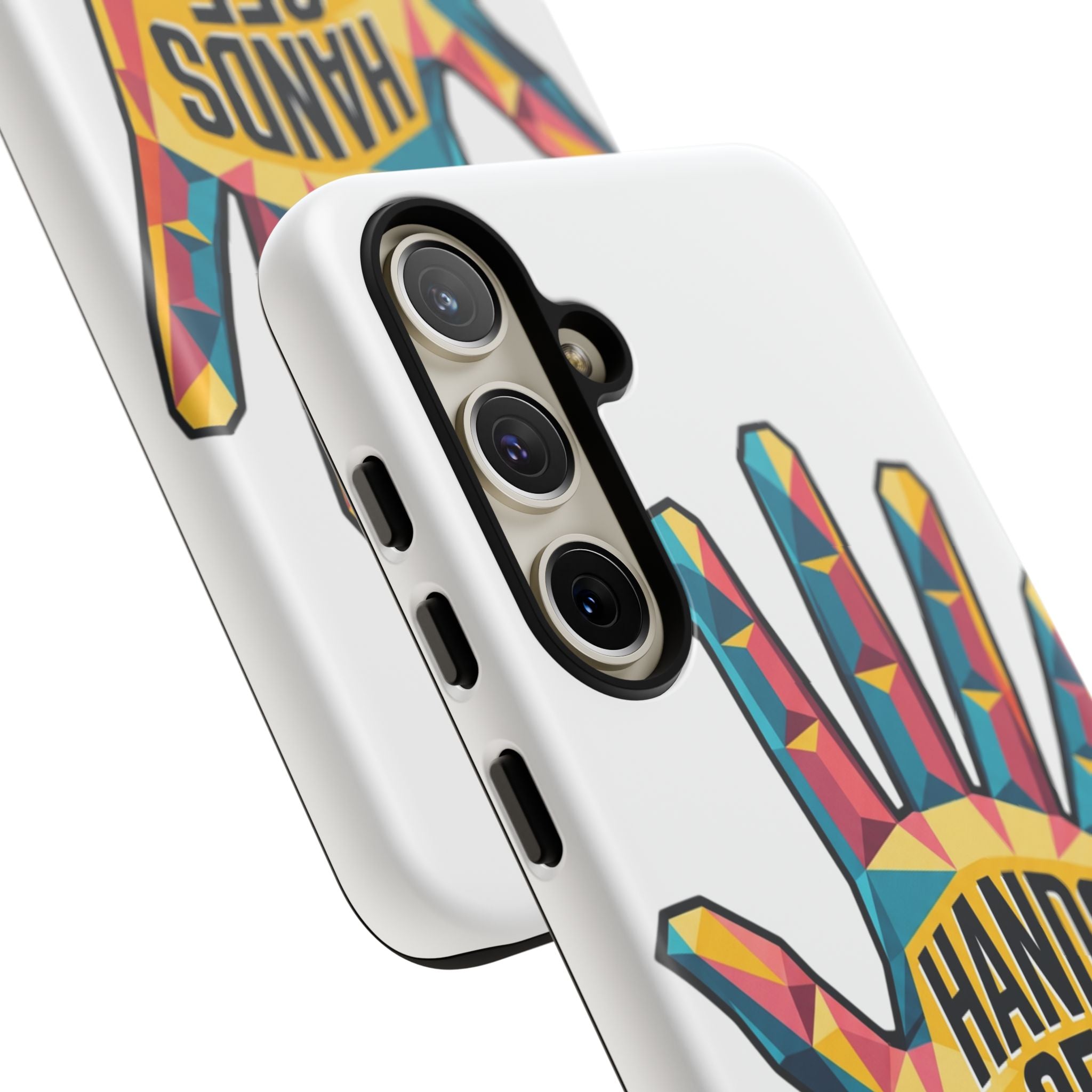 Hands Off Phone Case — Bold Geometric Palm Graphic