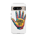 Hands Off Phone Case — Bold Geometric Palm Graphic