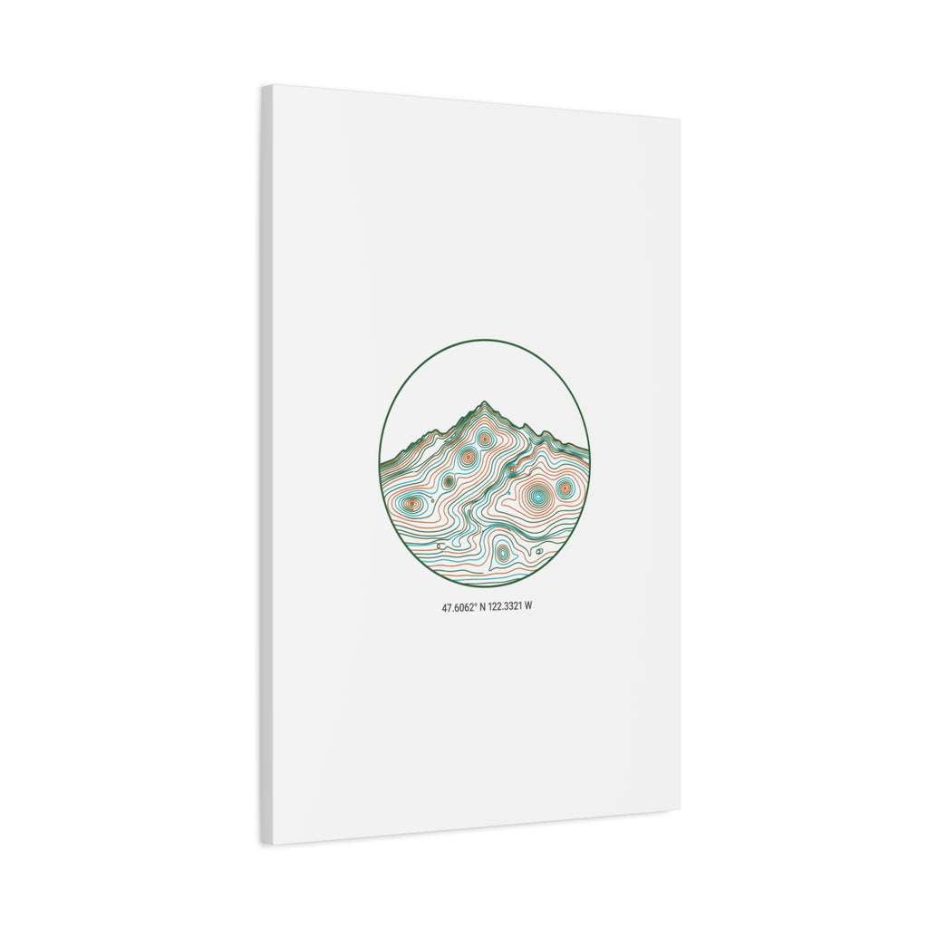 Topographic Contour Line Mountain Canvas, topographic map print | terrain poster