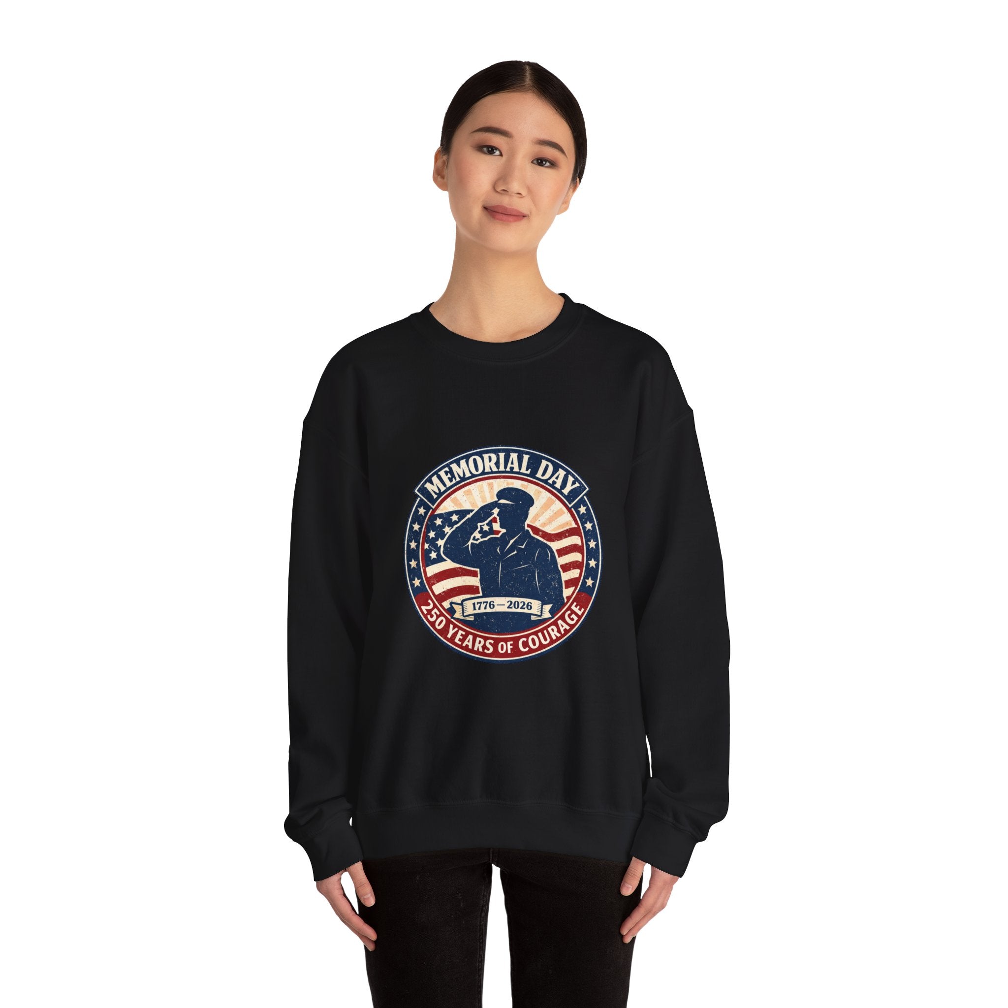 Memorial Day USA 250 Crewneck Sweatshirt | 1776–2026 Vintage Distressed Patriotic