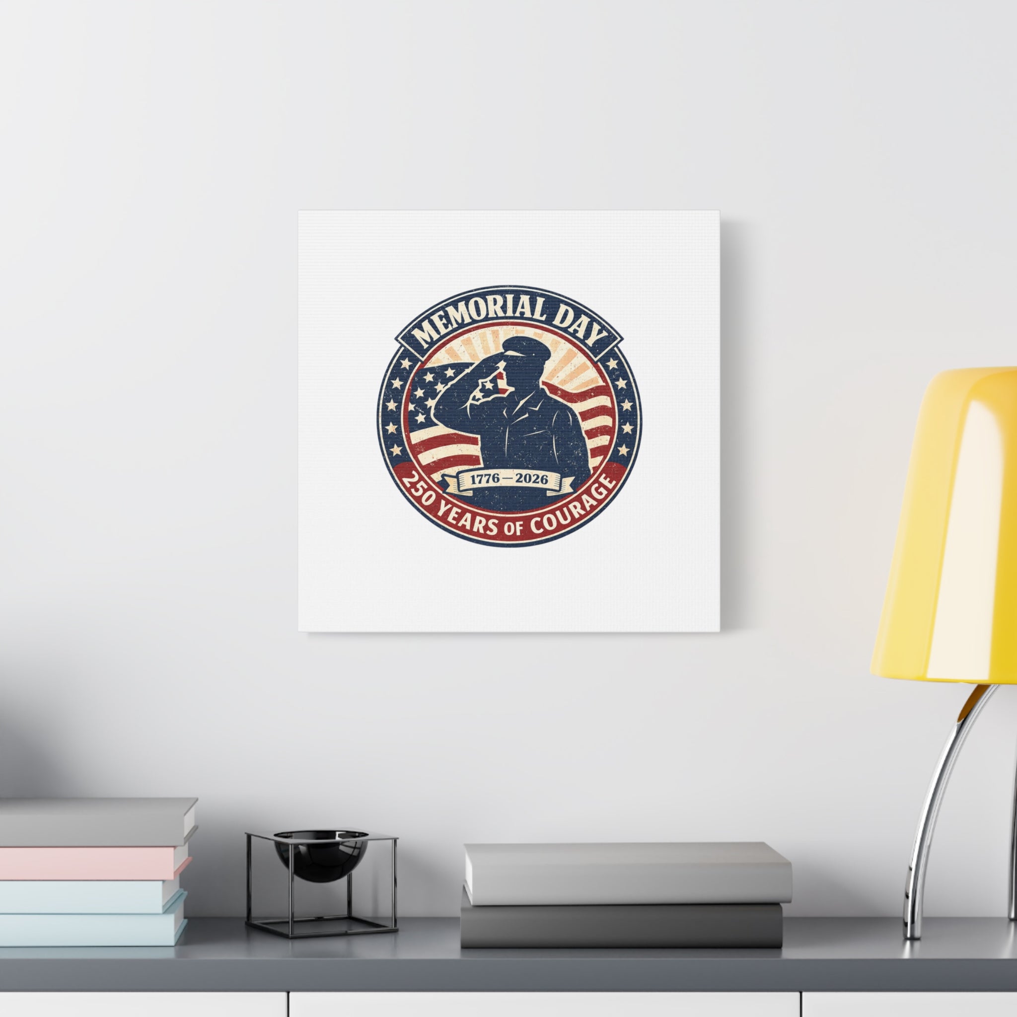 Memorial Day USA 250 Canvas, 1776–2026 Vintage Distressed Patriotic Print