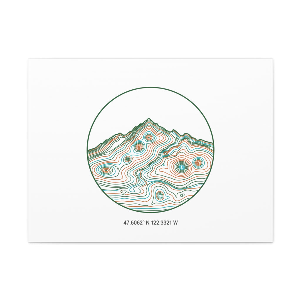 Topographic Contour Line Mountain Canvas, topographic map print | terrain poster