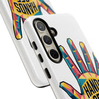Hands Off Phone Case — Bold Geometric Palm Graphic