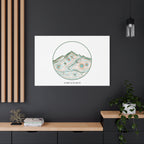 Topographic Contour Line Mountain Canvas, topographic map print | terrain poster