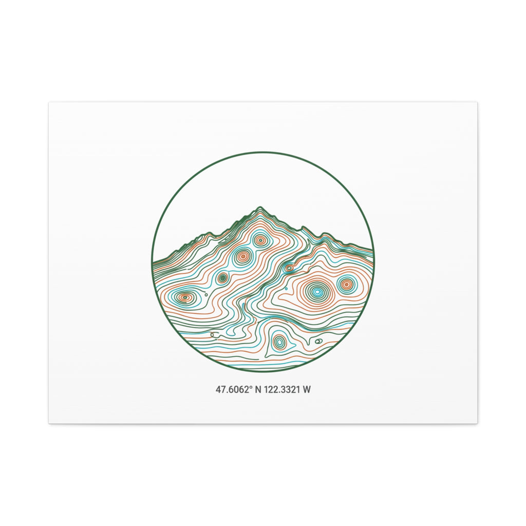 Topographic Contour Line Mountain Canvas, topographic map print | terrain poster