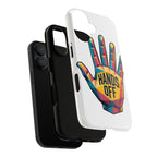 Hands Off Phone Case — Bold Geometric Palm Graphic