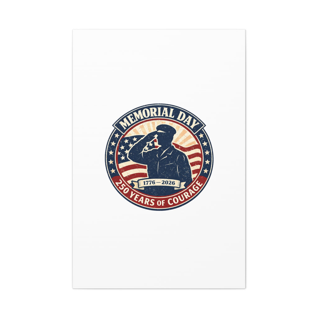 Memorial Day USA 250 Canvas, 1776–2026 Vintage Distressed Patriotic Print