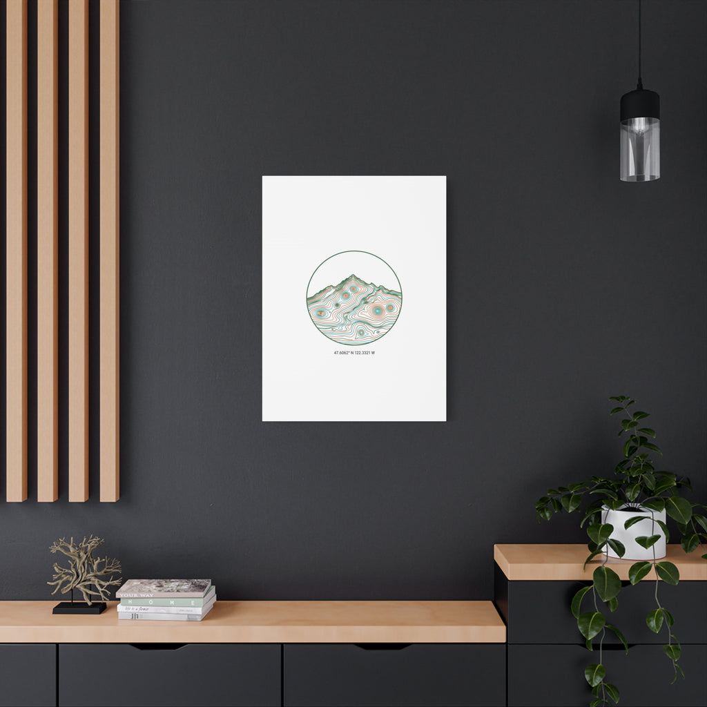 Topographic Contour Line Mountain Canvas, topographic map print | terrain poster