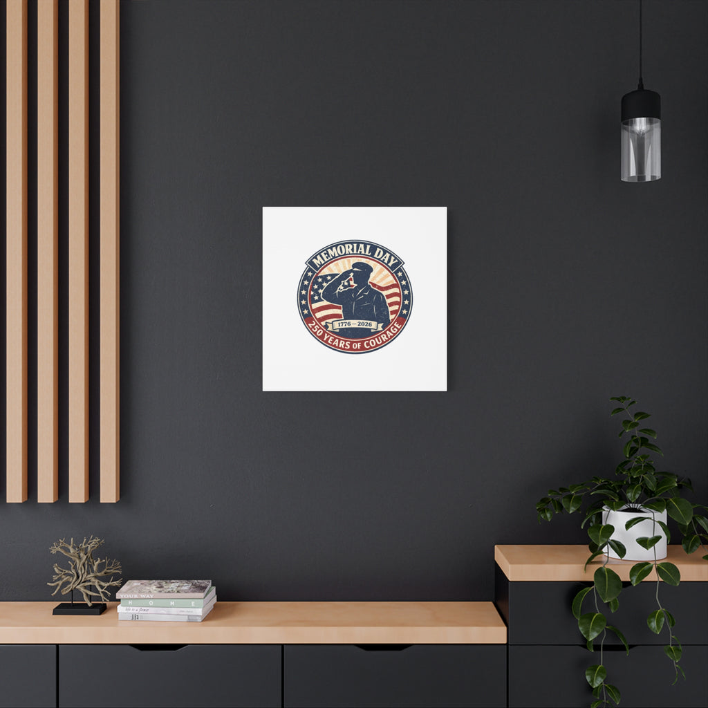 Memorial Day USA 250 Canvas, 1776–2026 Vintage Distressed Patriotic Print