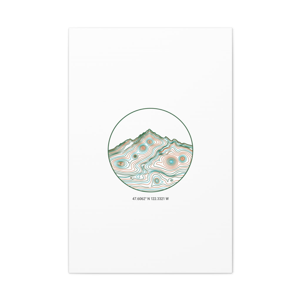 Topographic Contour Line Mountain Canvas, topographic map print | terrain poster