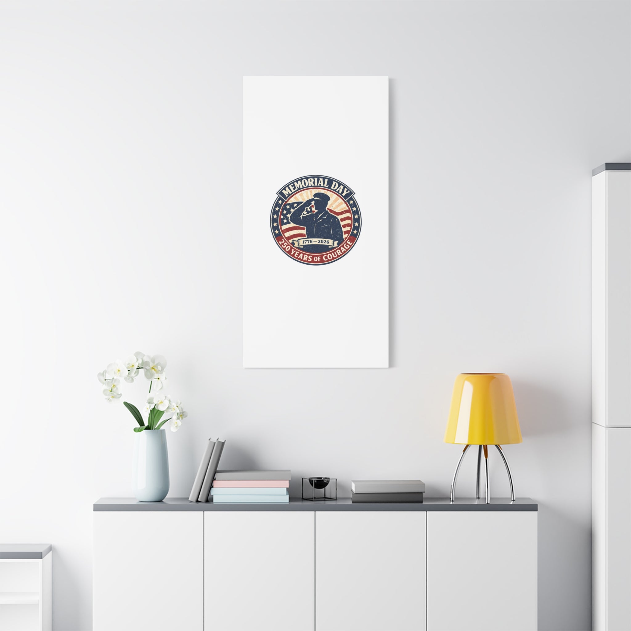 Memorial Day USA 250 Canvas, 1776–2026 Vintage Distressed Patriotic Print