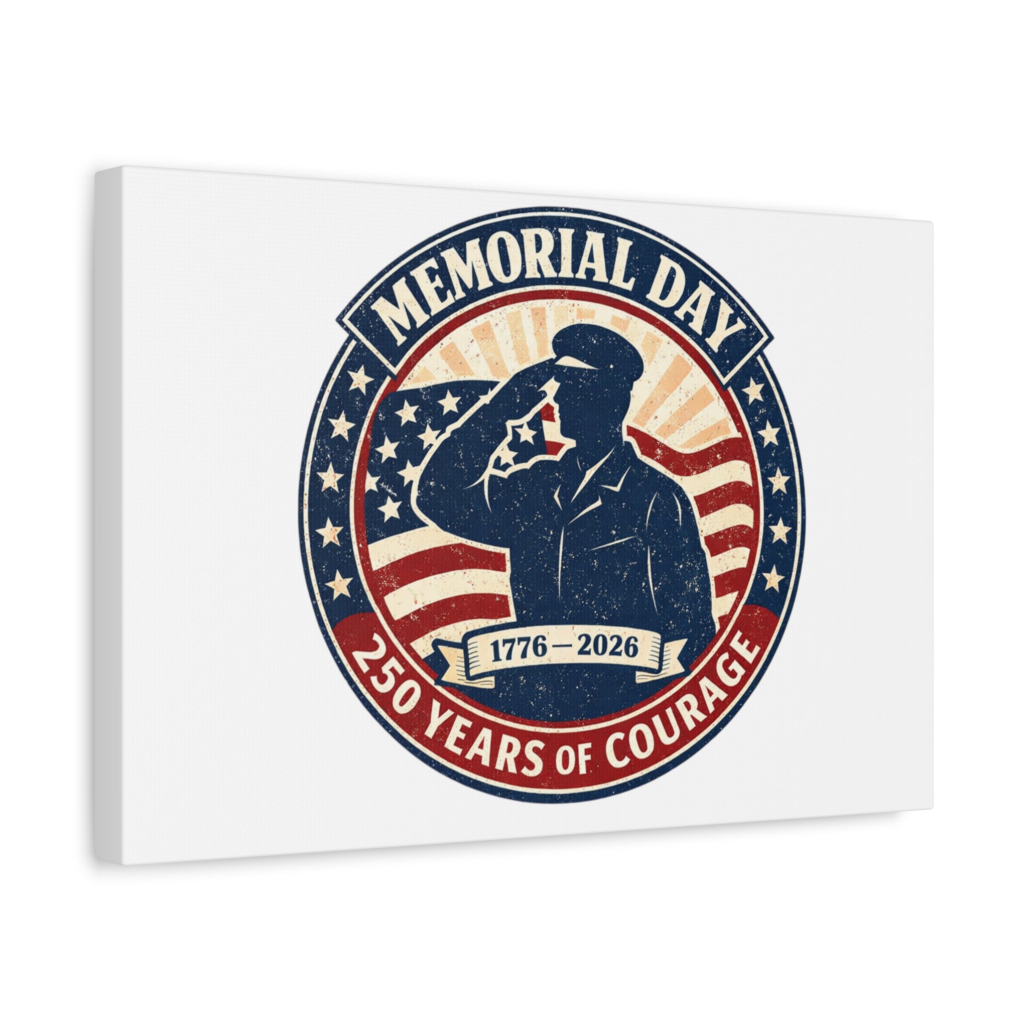 Memorial Day USA 250 Canvas, 1776–2026 Vintage Distressed Patriotic Print