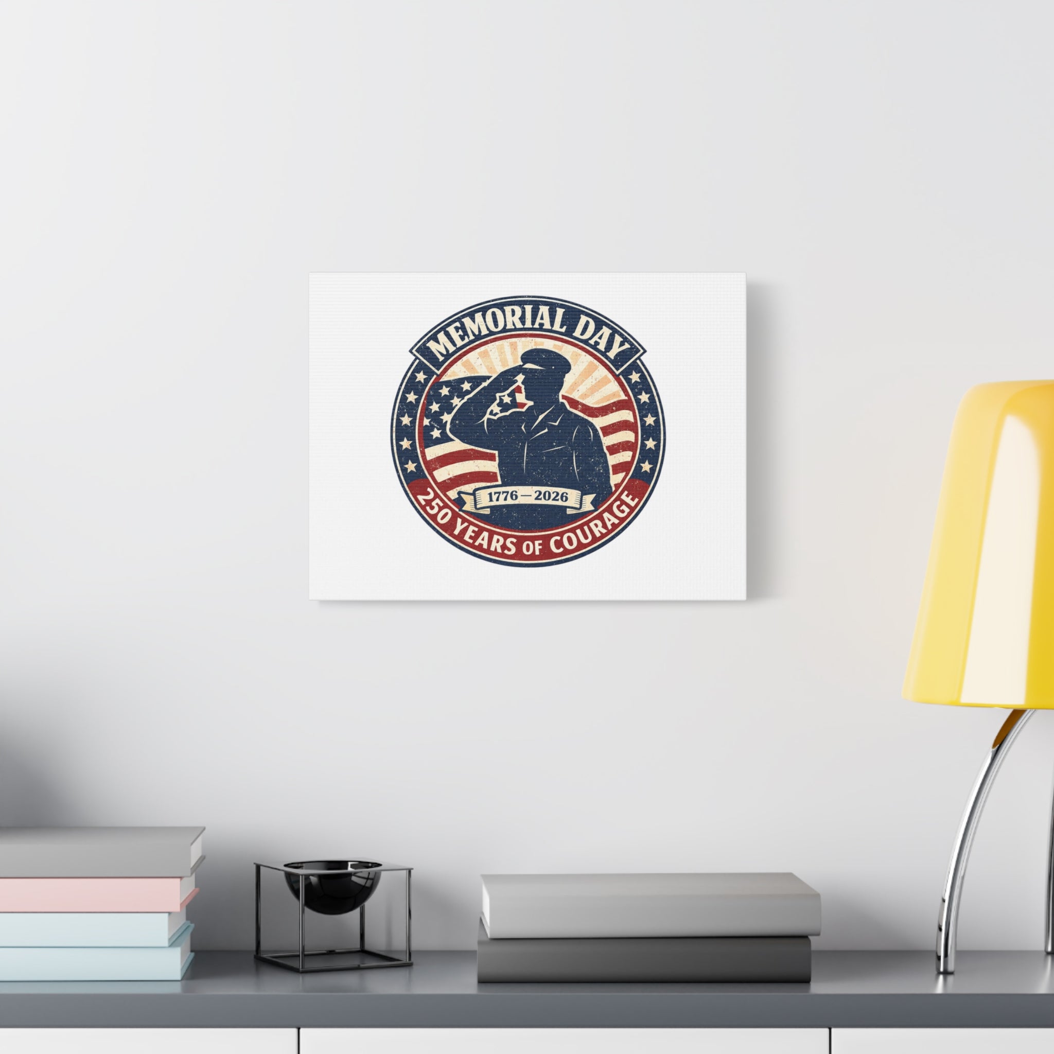 Memorial Day USA 250 Canvas, 1776–2026 Vintage Distressed Patriotic Print