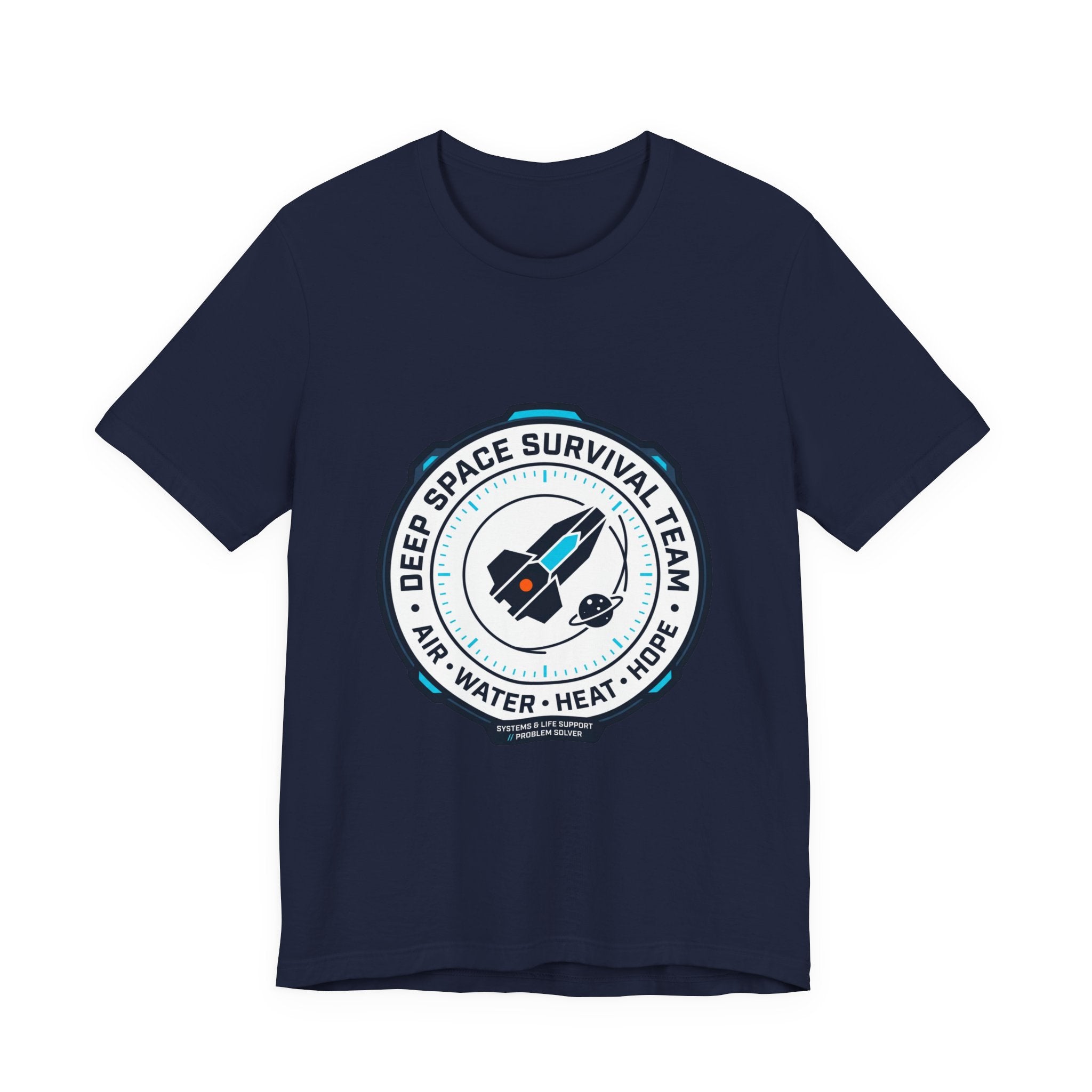 Deep Space Survival Team Tee | mission patch, hard sci‑fi exploration