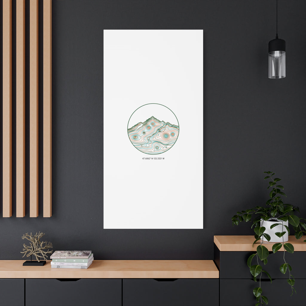Topographic Contour Line Mountain Canvas, topographic map print | terrain poster