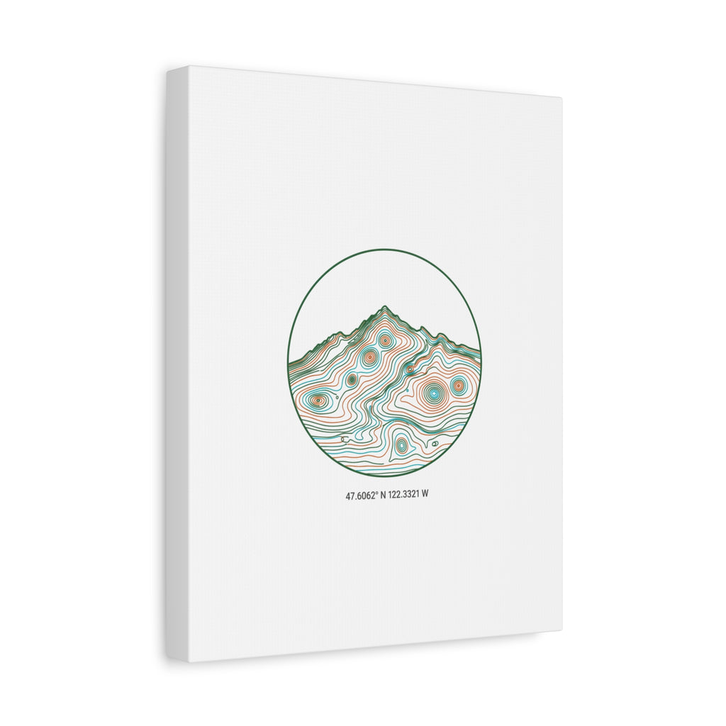 Topographic Contour Line Mountain Canvas, topographic map print | terrain poster