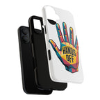 Hands Off Phone Case — Bold Geometric Palm Graphic