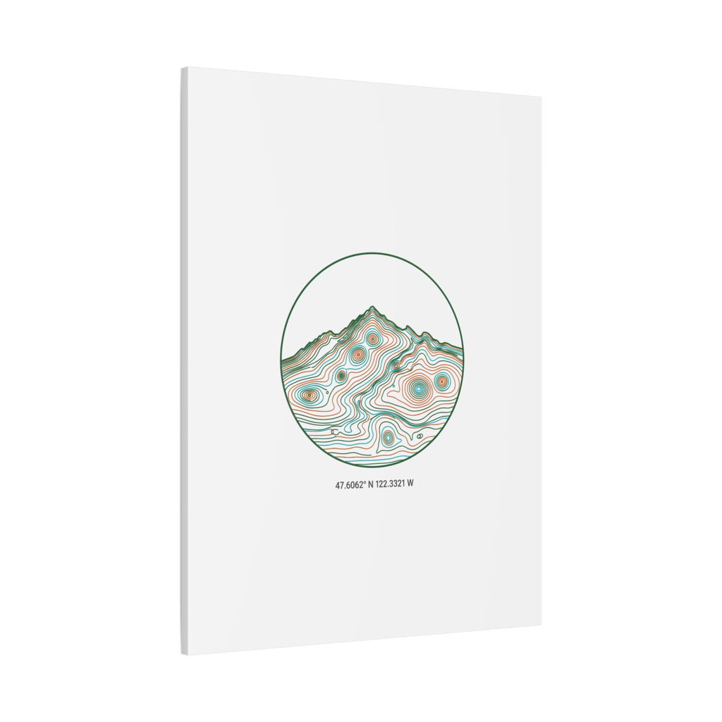 Topographic Contour Line Mountain Canvas, topographic map print | terrain poster